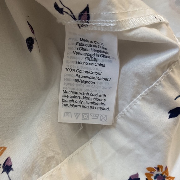 Madewell Floral White Cotton Blouse - Picture 4 of 4